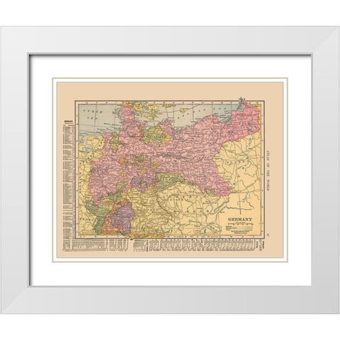 Germany - Hammond 1910 White Modern Wood Framed Art Print with Double Matting by Hammond