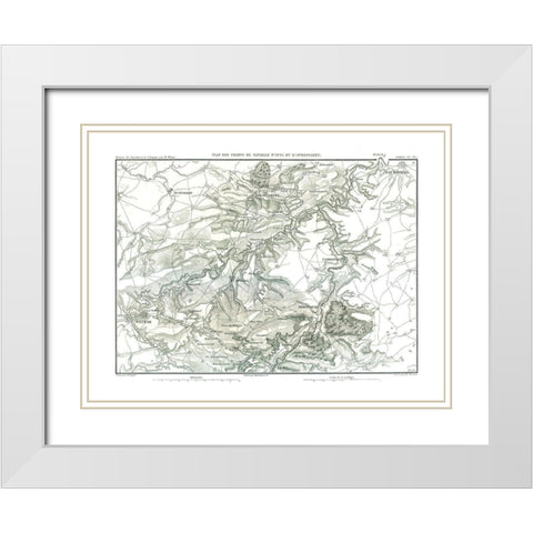 Battles of Jena and Auerstedt White Modern Wood Framed Art Print with Double Matting by Unknown