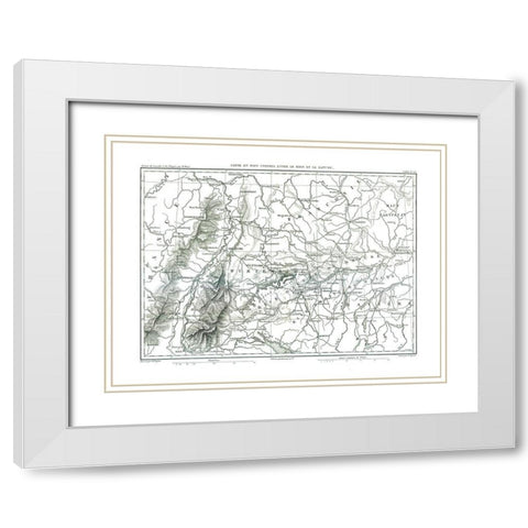 Rhine Danube Rivers Germany France - Thiers 1866 White Modern Wood Framed Art Print with Double Matting by Thiers
