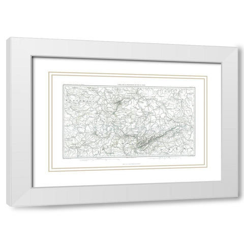 Franconia Saxe Germany - Thiers 1866 White Modern Wood Framed Art Print with Double Matting by Thiers
