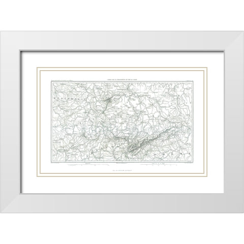 Franconia Saxe Germany - Thiers 1866 White Modern Wood Framed Art Print with Double Matting by Thiers