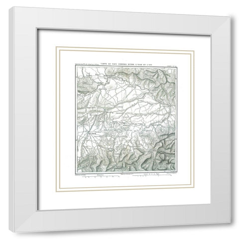 South Germany - Thiers 1866 White Modern Wood Framed Art Print with Double Matting by Thiers