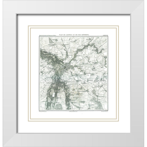Leipzig Germany - Thiers 1866 White Modern Wood Framed Art Print with Double Matting by Thiers