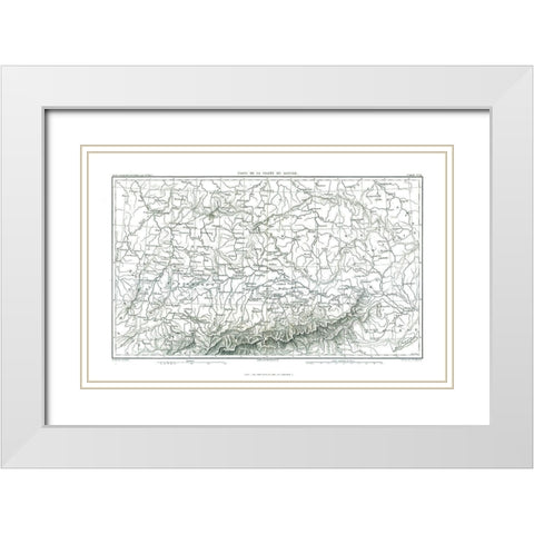 Danube Valley Germany - Thiers 1866 White Modern Wood Framed Art Print with Double Matting by Thiers