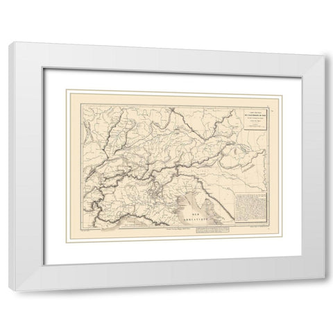 South Germany North Italy - Drioux 1882 White Modern Wood Framed Art Print with Double Matting by Drioux