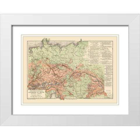 Prussia Germany - Drioux 1882 White Modern Wood Framed Art Print with Double Matting by Drioux