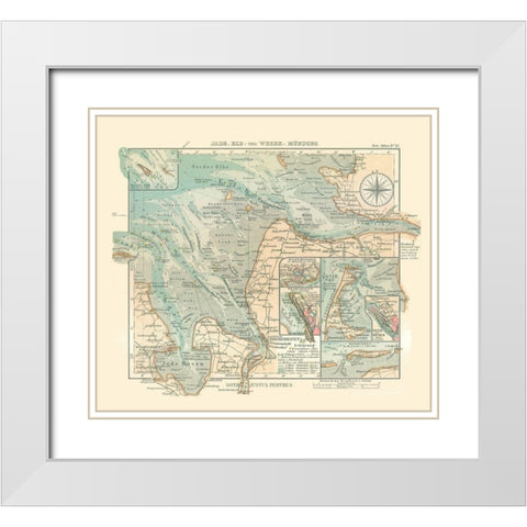 Jade Bight Elbe Weser Germany - Perthes 1914 White Modern Wood Framed Art Print with Double Matting by Perthes