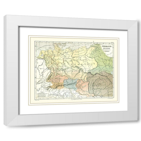Ancient Germany - Cortambert 1880 White Modern Wood Framed Art Print with Double Matting by Cortambert