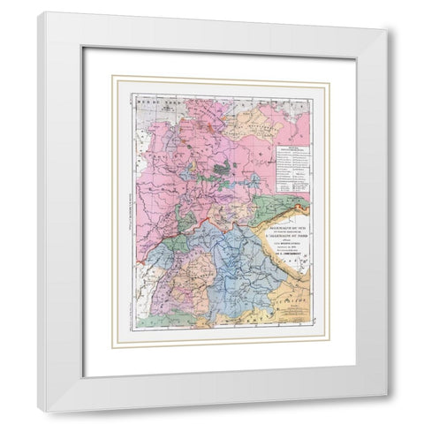 South Germany - Cortambert 1880 White Modern Wood Framed Art Print with Double Matting by Cortambert