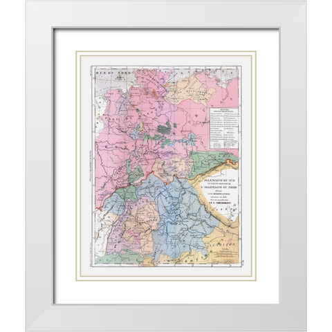 South Germany - Cortambert 1880 White Modern Wood Framed Art Print with Double Matting by Cortambert