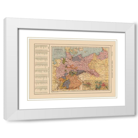 Germany - Reynold 1921 White Modern Wood Framed Art Print with Double Matting by Reynold