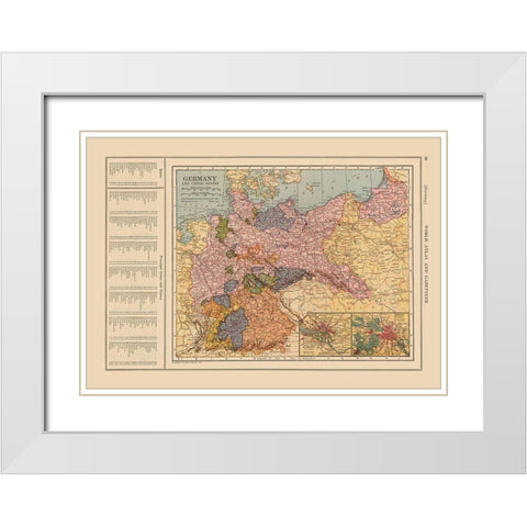 Germany - Reynold 1921 White Modern Wood Framed Art Print with Double Matting by Reynold