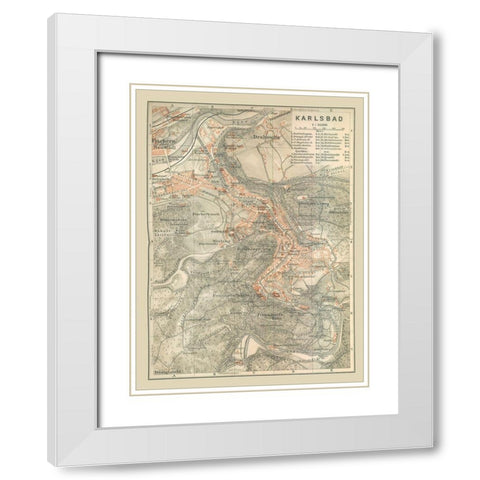 Karlsbad Germany - Baedeker 1910 White Modern Wood Framed Art Print with Double Matting by Baedeker