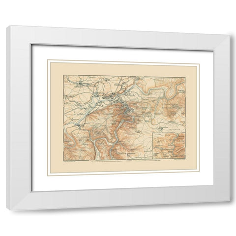 Karlsbad Region Germany - Baedeker 1910 White Modern Wood Framed Art Print with Double Matting by Baedeker