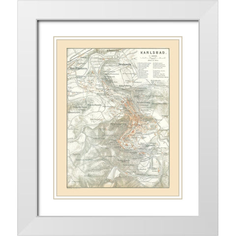 Karlsbad Germany - Baedeker 1896 White Modern Wood Framed Art Print with Double Matting by Baedeker