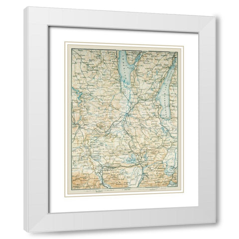 South Germany - Baedeker 1914 White Modern Wood Framed Art Print with Double Matting by Baedeker