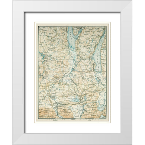 South Germany - Baedeker 1914 White Modern Wood Framed Art Print with Double Matting by Baedeker