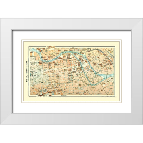 Berlin Germany - Baedeker 1914 White Modern Wood Framed Art Print with Double Matting by Baedeker