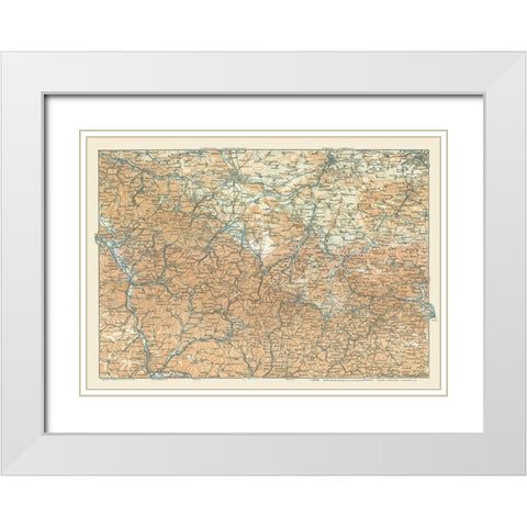 Central Germany - Baedeker 1914 White Modern Wood Framed Art Print with Double Matting by Baedeker