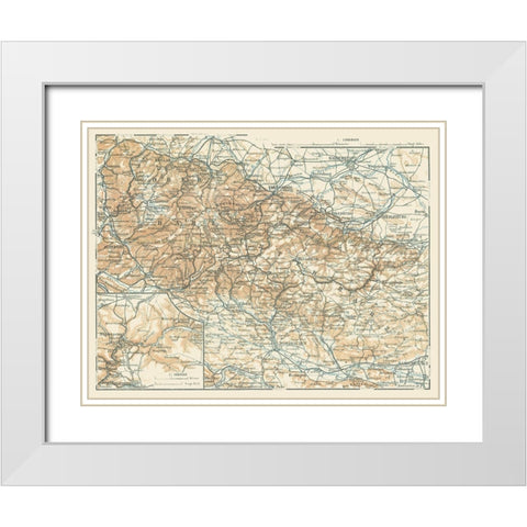 Ober Harz Unter Harz Germany - Baedeker 1914 White Modern Wood Framed Art Print with Double Matting by Baedeker