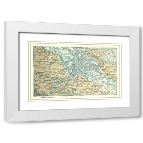 Dresden Region Germany - Baedeker 1914 White Modern Wood Framed Art Print with Double Matting by Baedeker