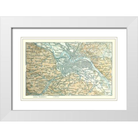 Dresden Region Germany - Baedeker 1914 White Modern Wood Framed Art Print with Double Matting by Baedeker