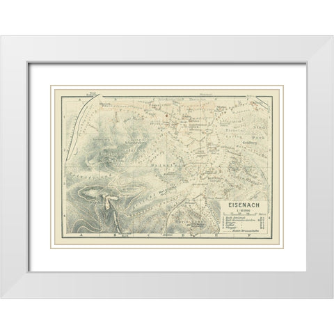 Eisenach Germany - Baedeker 1914 White Modern Wood Framed Art Print with Double Matting by Baedeker