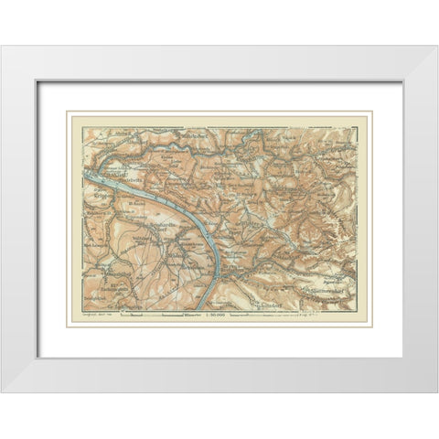 Saxon Switzerland National Park Germany White Modern Wood Framed Art Print with Double Matting by Baedeker