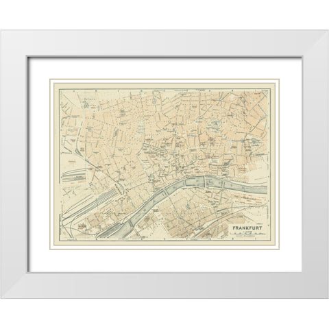 Frankfurt Germany - Baedeker 1914 White Modern Wood Framed Art Print with Double Matting by Baedeker