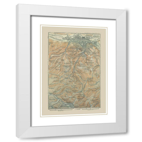 Central Germany - Baedeker 1914 White Modern Wood Framed Art Print with Double Matting by Baedeker