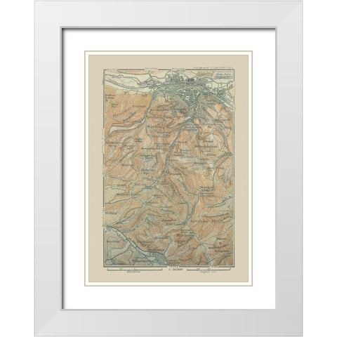 Central Germany - Baedeker 1914 White Modern Wood Framed Art Print with Double Matting by Baedeker