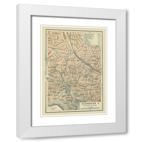 Hannover Inner City Germany - Baedeker 1914 White Modern Wood Framed Art Print with Double Matting by Baedeker