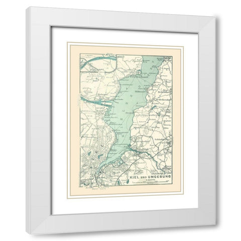 Kiel Surroundings Germany - Baedeker 1914 White Modern Wood Framed Art Print with Double Matting by Baedeker