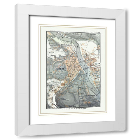 Free State of Saxony Germany - Baedeker 1914 White Modern Wood Framed Art Print with Double Matting by Baedeker