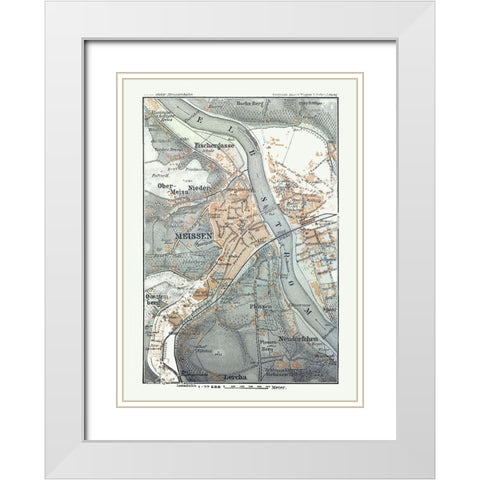 Free State of Saxony Germany - Baedeker 1914 White Modern Wood Framed Art Print with Double Matting by Baedeker