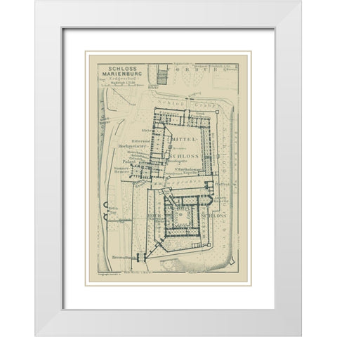 Schloss Marienburg Germany - Baedeker 1914 White Modern Wood Framed Art Print with Double Matting by Baedeker