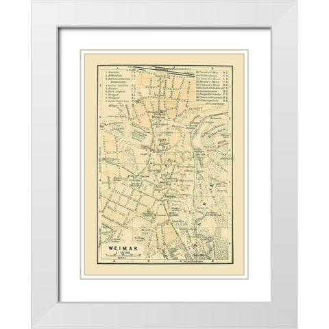 Weimar Germany - Baedeker 1914 White Modern Wood Framed Art Print with Double Matting by Baedeker