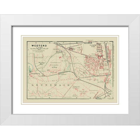 Westend Berlin Germany - Baedeker 1914 White Modern Wood Framed Art Print with Double Matting by Baedeker