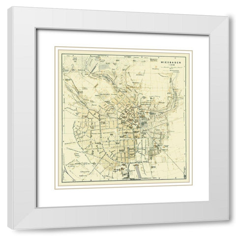 Wiesbaden Germany - Baedeker 1914 White Modern Wood Framed Art Print with Double Matting by Baedeker