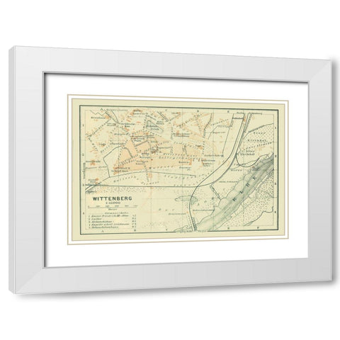 Wittenberg Germany - Baedeker 1914 White Modern Wood Framed Art Print with Double Matting by Baedeker