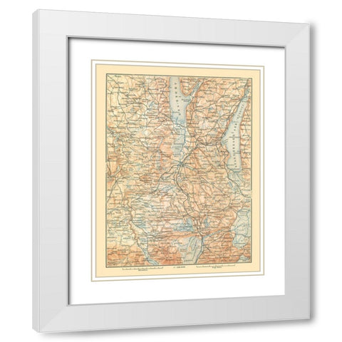 Southern Germany - Baedeker 1896 White Modern Wood Framed Art Print with Double Matting by Baedeker