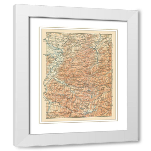 Lake Constance Region Germany - Baedeker 1896 White Modern Wood Framed Art Print with Double Matting by Baedeker