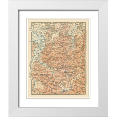 Lake Constance Region Germany - Baedeker 1896 White Modern Wood Framed Art Print with Double Matting by Baedeker