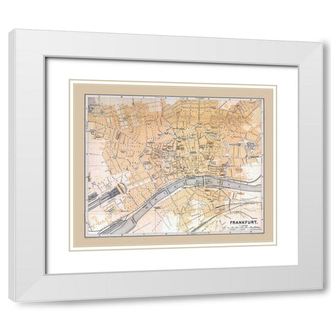 Frankfurt Germany - Baedeker 1896 White Modern Wood Framed Art Print with Double Matting by Baedeker