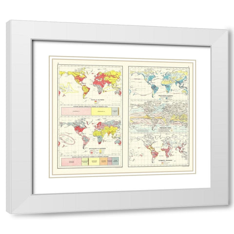 Global Race Religion Rainfall Winds Disease White Modern Wood Framed Art Print with Double Matting by Bartholomew