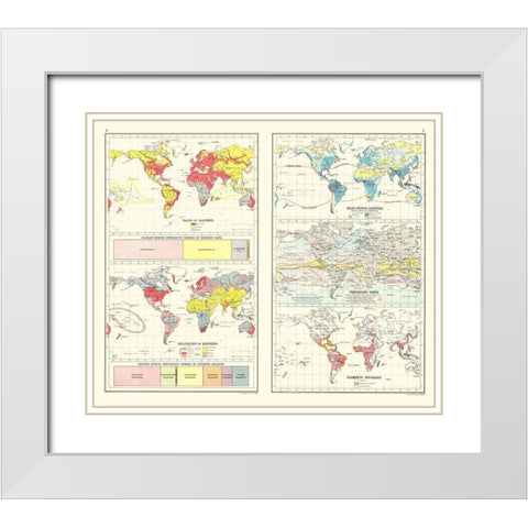 Global Race Religion Rainfall Winds Disease White Modern Wood Framed Art Print with Double Matting by Bartholomew