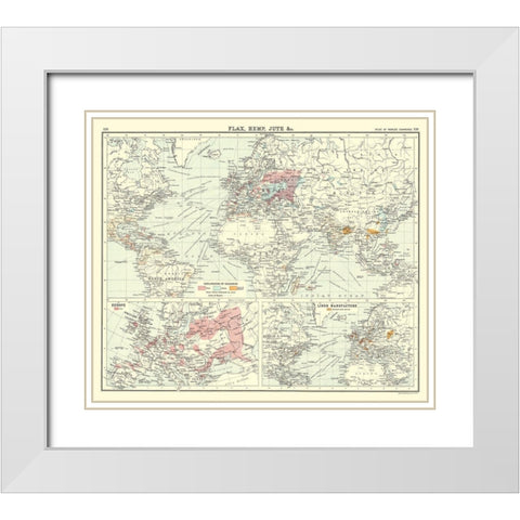 Global Production Flax Hemp Jute - Bartholomew White Modern Wood Framed Art Print with Double Matting by Bartholomew