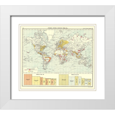 Global Ivory Gums Resin Wax - Bartholomew 1907 White Modern Wood Framed Art Print with Double Matting by Bartholomew