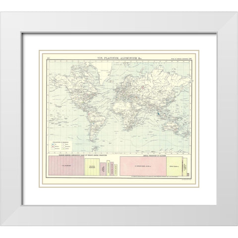 Global Tin Platinum Aluminium - Bartholomew 1907 White Modern Wood Framed Art Print with Double Matting by Bartholomew