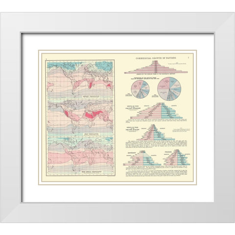 Global Commercial Growth Temperatures White Modern Wood Framed Art Print with Double Matting by Bartholomew